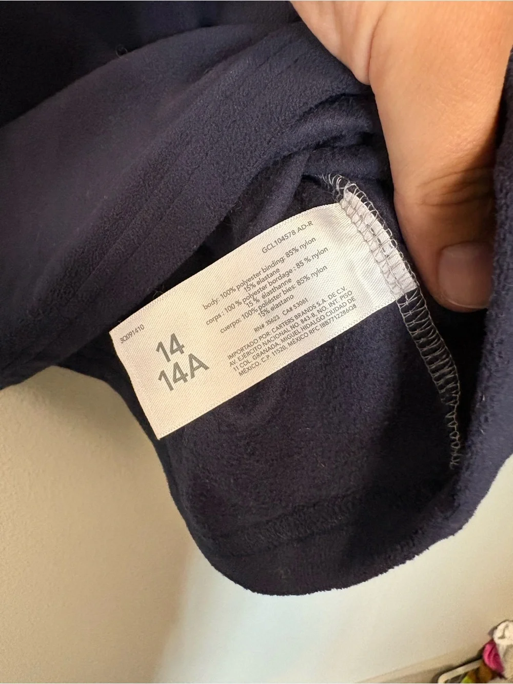 OshKosh B’gosh Boys Gray & Navy Quarter Zip Fleece Pullover Size 14